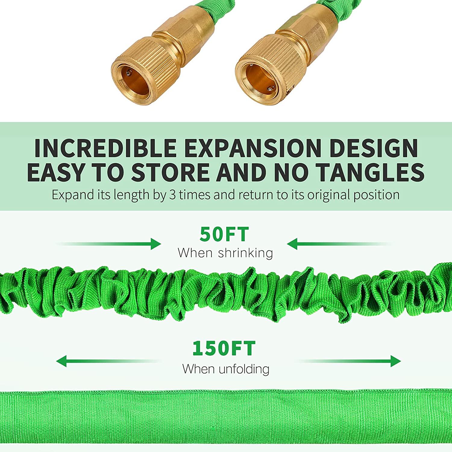 thumbnail image 2 of 10X Stronger Expandable Garden Hose – 25ft, 50ft, 75ft – Flexible, Anti-Kink, With Spray Gun 2 of 4